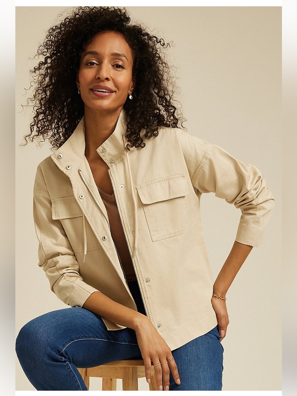 🆕 NWT Maurices Lightweight Utility Jacket in Beige